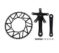 Pédalier et pédalier de vélo pliant, bras de manivelle de 170 mm, 48T/50T/52T/54T/56T Plateau rond étroit large 130BCD Interface de broche à trou carré (56T)