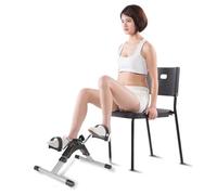 Pedalier Mini Velo D Appartement Formateur,Pédales Statiques,Mini Vélo D'état,Machines à Jambes,Entraînement des Bras et des Jambes Écran LCD et Résistance Réglable (Argent + Noir (49x37x23cm))
