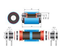 Pedalier - pedale - cache-pedalier Fsa - 200-3221 - Pedivelle Unisex Adulto, Nero, 24 mm