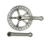 Pédalier route alu forgé plateau P2R Vintage 170 mm 52-42D. Diam 144 Argenté