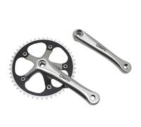 Pédalier route alu plateau P2R Fixie 3.30 165 mm 46D. (Fixie - Singlespeed) Diam. 130 mm Argenté