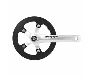 Pédalier route avec carter pour transmission sans tendeur de chaîne pour moyeu vitesse intégrée Stronglight Impact R 42Dts 8V. 170 mm Noir