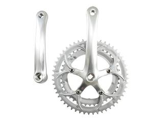 Pedalier Route Compact 52-42d l170 d110 Argent 8/9/10v (axe Carre 113mm)