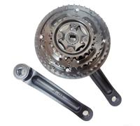 Pédalier triple pour vélo 42-34-24T 170 mm pour 7-9 vitesses pour route | VTT Fixie Bikes, pédalier à trou carré avec protège-chaîne, noir