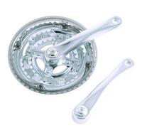 Pédalier vélo trois plateaux 48 / 38 / 28 en acier ( 28 - 38 - 48 )