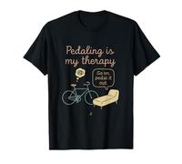 Pedaling is My Therapy Bike Humour Graphic T-Shirt