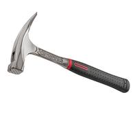 Peddinghaus 5133090000 Marteau de Plafonneurs "Xstriker" 850g face Raboteux magnetique avec Manche en Plastique, Argent/Noir