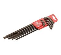 Peddinghaus 9065010101 Clé mâle, Noir/rouge, Set de 9 Pièces