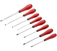 Peddinghaus Jeu de 8 tournevis REDGRIP MOB 9129001901 4 fentes 2 PH 2 PZ Rouge