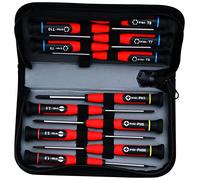 Peddinghaus 9169020001 Kit de Tournevis "Micro", Argent/Rouge/Noir, Set de 12 Pièces