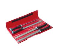 Peddinghaus Jeu de 4 limes de mécanique MOB – Manche bi-matière 200 mm Argent/Noir/Rouge