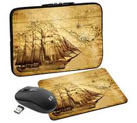 Pedea Design Étui pour Tablette PC 15,6 Zoll + Maus und Mauspad Sailing Ship.