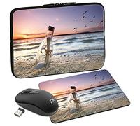 Pedea Design Housse de Protection d'ordinateurs Portables 10,2 "/13,3 pouces/15,6 pouces/17,3 Pouces 13,3 Zoll + Maus und Mauspad Message in a Bottle