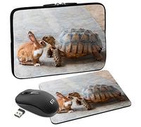 PEDEA Design Housse de Protection pour Ordinateur Portable jusqu'à 15,6" Lapin et Tortue
