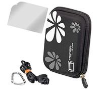 PEDEA Étui pour Panasonic Lumix DMC-FT25 / DMC-LF1 / DMC-XS1 / DMC-TZ36, Sony DSC-HX5 / DSC-WX300 / DSC-WX350, Canon PowerShot SX610 HS, Samsung WB35F / WB30F, Nikon Coolpix S7000 avec film de protection, noir