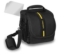 Pedea GmbH set012-65060312-0011 Sacoche avec Housse anti-pluie/Protection d’écran pour Appareil photo SLR Panasonic Lumix DMC G70/DMC G81/DMC GM5/DMC GX80/DMC GH4/DMC GX8 Jaune