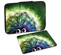 PEDEA Housse de Protection Design pour Ordinateur Portable jusqu'à 17,3" (43,9 cm) avec Tapis de Souris Design hérisson Vert