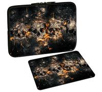 PEDEA Housse de Protection Design pour Ordinateur Portable jusqu'à 17,3" (43,9 cm) Motif crânes