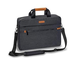 PEDEA Housse pour ordinateur portable "Elegance Pro" Étui pour ordinateur portable 15,6 pouces (39,6 cm) Sacoche à bandoulière et compartiment pour tablette jusqu’à 11 pouces (27,96 cm), gris