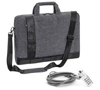 PEDEA Housse pour ordinateur portable "Fancy" Étui pour ordinateur portable jusqu’à 15,6 pouces (39,6 cm) Sacoche à bandoulière avec souris sans fil incluse, gris