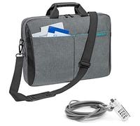 PEDEA Housse pour ordinateur portable "Lifestyle" Étui pour ordinateur portable jusqu’à 15,6 pouces (39,6 cm) Sacoche à bandoulière, avec cadenas inclus, gris