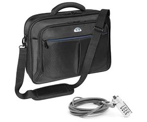PEDEA Housse pour ordinateur portable "Premium" Étui pour ordinateur portable jusqu’à 17,3 pouces (43,9 cm) Sacoche à bandoulière, avec cadenas inclus, noir