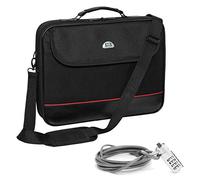 PEDEA Housse pour ordinateur portable "Trendline" Étui pour ordinateur portable jusqu’à 17,3 pouces (43,9 cm) Sacoche à bandoulière, avec cadenas inclus, noir