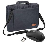 PEDEA Sacoche pour Ordinateur Portable Elegance jusqu'à 15,6" (39,6 cm), Sac à bandoulière avec bandoulière et Souris sans Fil Gris