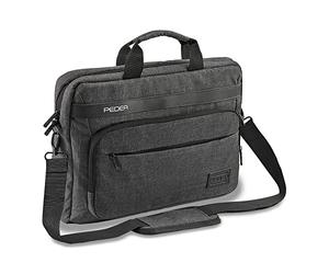 PEDEA Sacoche pour ordinateur portable URBAN-NICE Sacoche à bandoulière pour notebook avec compartiment pour tablette, gris 15,6 pouces