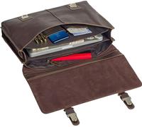 Pedea Leder Umhängetasche San Marcos 17,3", Braun