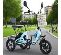 pedenencelia 14in Foldable Electric Tricycle for Adults/Electric Cargo Tricycle - 350w Motor, Foldable Design, 48v Battery, 3 Modes, for Commuting & Shopping Green