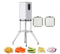 pedenencelia Coupe-Frites Électrique, Coupe-Pommes De Terre Professionnel pour Frites, avec Quatre Pieds De Support, Lames De 9 Mm, 12,2 Mm, pour La Maison, La Cantine, Le Magasin De Fruits,Silver