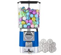 pedenencelia Distributeur de Bonbons, Machine à Gommes pour Enfants, Personnalisable pour Une Taille de 25-35mm (1-1,38"), sans Piles, Mécanique Pure à Pièces - avec 100 Balles et 50 Jetons Blue