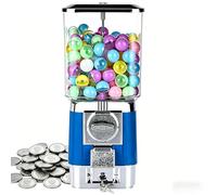 pedenencelia Machine à Gommes, Distributeur en Vrac de Balles de 1,26", Capacité de 220 x 32mm Capsules, Choisissez Une Taille de 25-35mm (1-1,38"), - Inclut 100 Balles et 50 Jetons Blue