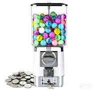 pedenencelia Machine à Gommes, Distributeur en Vrac de Balles de 1,26", Capacité de 220 x 32mm Capsules, Choisissez Une Taille de 25-35mm (1-1,38"), - Inclut 100 Balles et 50 Jetons White