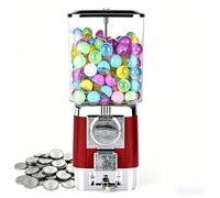 pedenencelia Machine à Gommes, Distributeur en Vrac de Balles de 1,26", Capacité de 220 x 32mm Capsules, Choisissez Une Taille de 25-35mm (1-1,38"), - Inclut 100 Balles et 50 Jetons Red