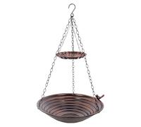 Pedestal Avian Basin, Garden Bird Feeder, 11.2 inches Outdoor Bath with Solid Build, Weather Resistant Synthetic Material, Sculpted Figurine with Modern Style, Backyard Ornament for Patio and Balcony