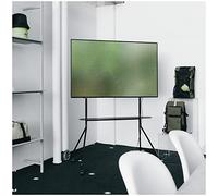 Pedestal Moon PRO Support TV Mobile sur Roulettes pour Écran de 40 à 75", Chariot pour Salle de Conférence, Exposition, Noir