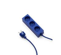 Pedestal Power Bar Multiprise de 5 m avec fond magnétique (bleu) - Multiprise pratique et élégante à 3 prises - Power Strip 3 voies