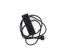 Pedestal Power Bar Multiprise de 2 m avec base magnétique (noir) - Multiprise pratique et élégante à 3 prises magnétique - Prise magnétique 3 prises - Multiprise 3 voies