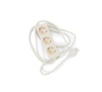 Pedestal Power Bar Multiprise de 5 m avec fond magnétique (beige) - Multiprise pratique et élégante à 3 prises magnétiques - Triple prise magnétique - Power Strip 3-Way