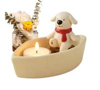 Pedestal Stand - Whimsical Pillar Base, Novelty Taper Support, Wide Heavy Base Balance, Keeps Wax Tapers Upright, Interior Design Accessory, Cream White Petite Two Pack Tabletop Ornament