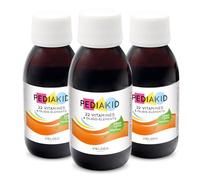 PEDIAKID - 22 Vitamines et Oligo-Éléments - Formule exclusive au sirop d'Agave - Fibres d'Acacia prébiotiques - Tonus - Renforce le système immunitaire - Goût orange abricot - Lot de 3