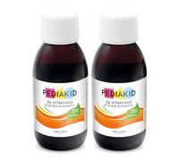 PEDIAKID - 22 Vitamines et Oligo-Éléments - Formule exclusive au sirop d'Agave - Fibres d'Acacia prébiotiques - Tonus - Renforce le système immunitaire - Goût orange abricot - Lot de 2