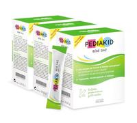 PEDIAKID - Bébé Gaz - Aux extraits de plantes & fibres - Aide à réduire les gaz et à améliorer le confort digestif - Dès la naissance - Format sticks de poudre à diluer facile à utiliser - Lot de 3