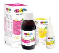 PEDIAKID Duo Nez-Gorge Sirop + Spray Nasal- Aide à dégager le nez et à apaiser la gorge - Miel, Thym & Échinacée - Solution saline minérale - Sirop goût citron miel dès 4 mois - Spray nasal dès 1 an