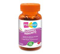 PEDIAKID Gommes Immunité - Soutient le système immunitaire 60 Oursons | Dès 3 ans, goût framboise, enfant, echinacée, gelée royale, propolis, cuivre, vitamine C, sans gélatine
