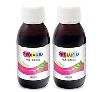 PEDIAKID - Nez-Gorge - Apaise & dégage les voies respiratoires - Participe au fonctionnement du système immunitaire - Thym, Tilleul, Gingembre, Vitamine C & Cuivre - Goût citron miel - 2 flacons 125ml