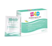 PEDIAKID Probiotiques-10M - Rééquilibre la Flore intestinale 10 sachets | Dès 6 mois, goût neutre, flore intestinale, ferments lactiques : 10 millards/sachet, Zinc, Inuline de chicorée, sans gluten