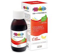 PEDIAKID - Sirop Fer + Vitamines B - Complément Alimentaire Naturel - Formule Exclusive au Sirop d'Agave - Optimise les Apports en Fer - Contribue à Réduire la Fatigue - Goût Banane - Flacon 125 ml